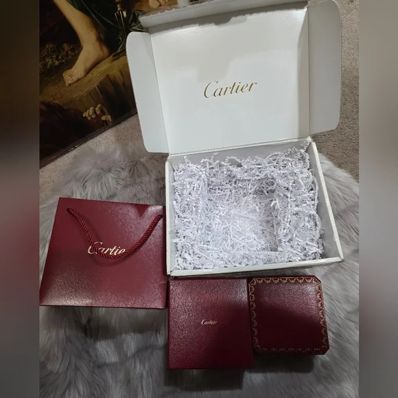 Authentic Cartier Red Jewelry Box & Gift Bag Set - Picture 1 of 7